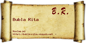 Bubla Rita névjegykártya
