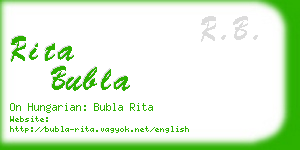 rita bubla business card